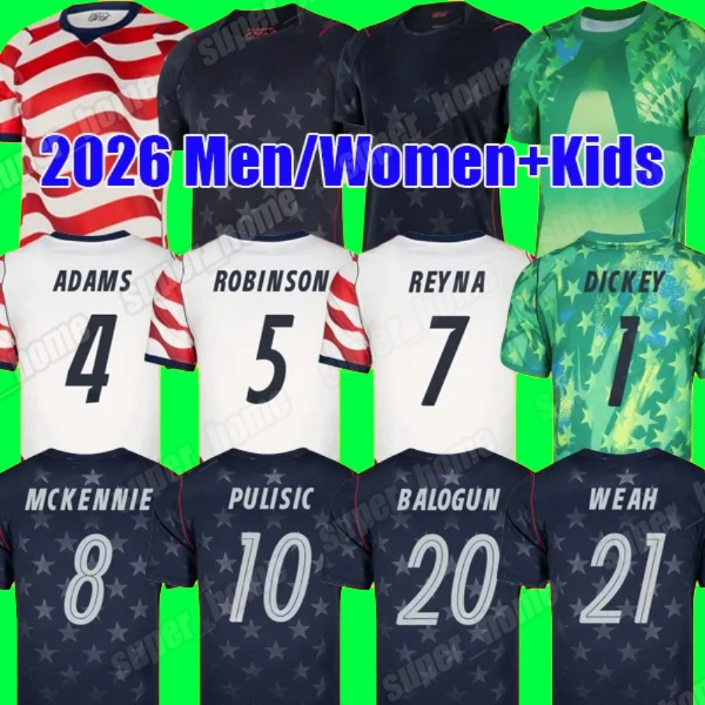 world cup 2026 PULISIC MCKENNIE Football USA Jersey LUNA ADAMS WEAH America Football Shirt United States Camisetas USMNT PLAYER Men kids Kits 26 27 uniforms
