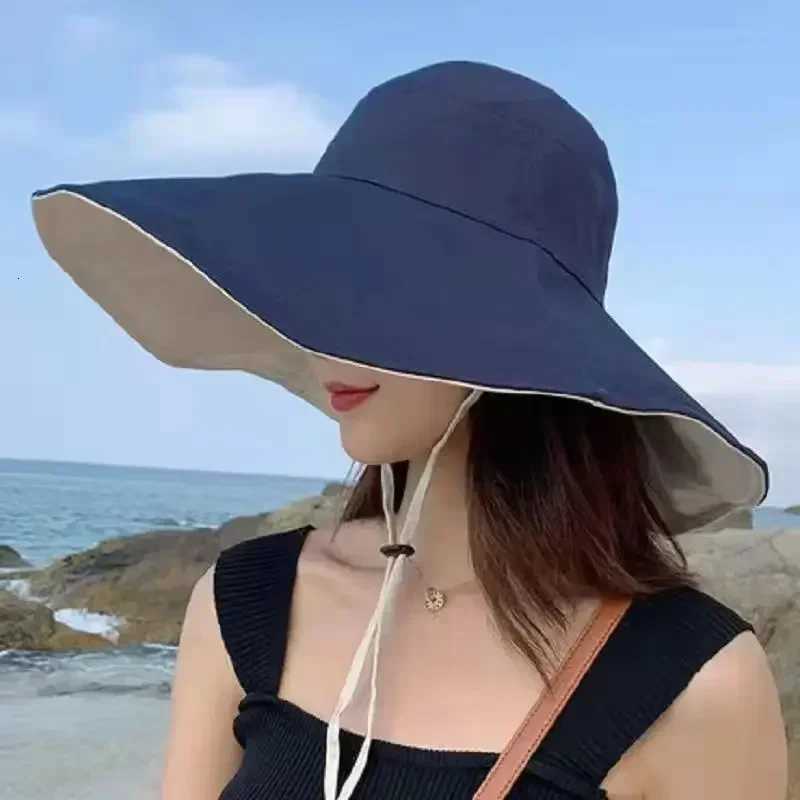 Wide Brim UPF 50 Sun Hat Women Anti-UV Protection Hiking Fisherman Cap Fold Summer Solid Beach Hat 2024 Double Sided Sun Hat H260317 - view 7