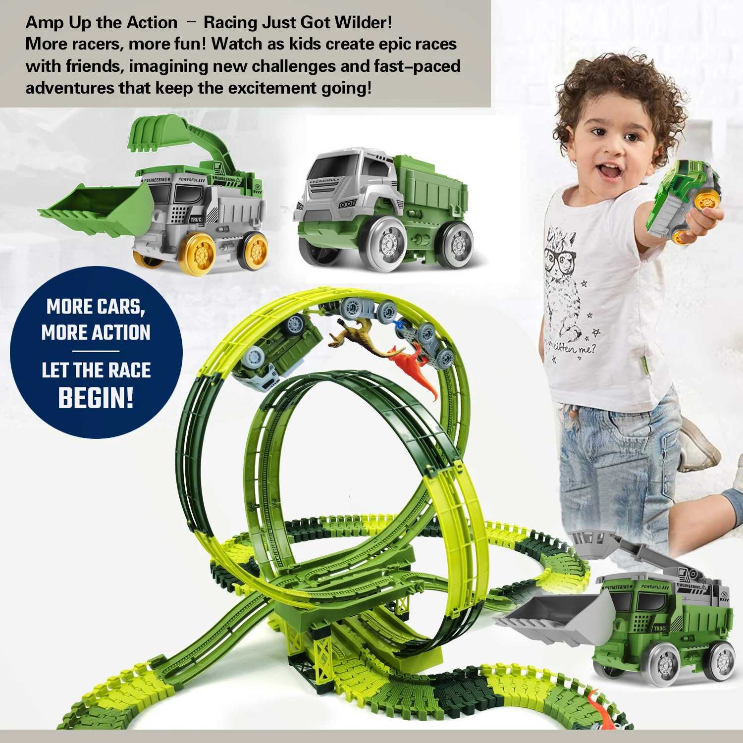 eplacement Cars for Tracks - Extra Race Car Accessories for Dinosaur Race Track Train Toy Gift - for Kids Boys and Girls Toys Y260316