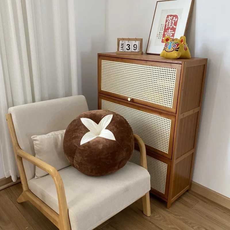 Cushion with Tomato-Shaped Vegetable Mushroom Persimmon Round Pad for Window Seat for Bedroom Thickened Cute Pillow Cute Pillow D260317