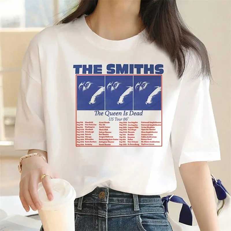 The Smiths Print T-Shirt Summer Trend White Short Sleeve Neck Casual Sport Aesthetic Clothes Harajuku Womens Graphic T Shirts M260317
