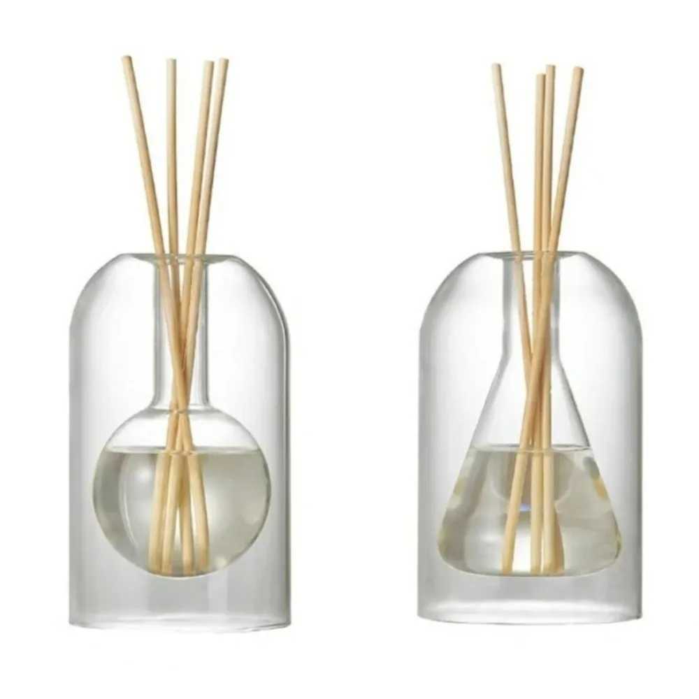 Aromatherapy Diffuser Bottle Glass Essential Oil with Diffusers Sticks 130/200ML Home Storage Transaprent Containers Bottle D260317