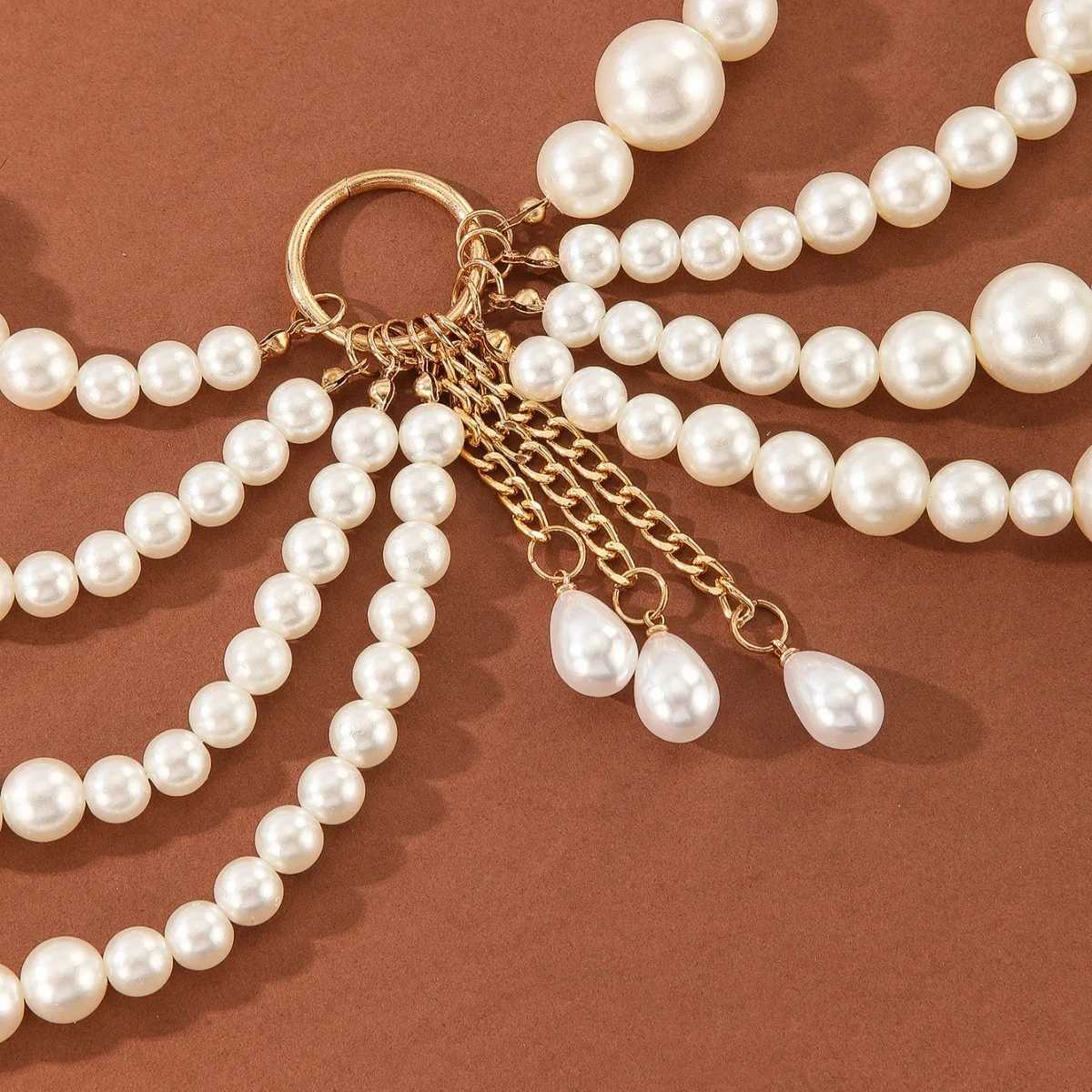 New Fashion Body Jewelry Stylish Elegant Multilayer Imitation Pearl Waist Chain Belt For Women Character Playing Accessories H260316 - view 4