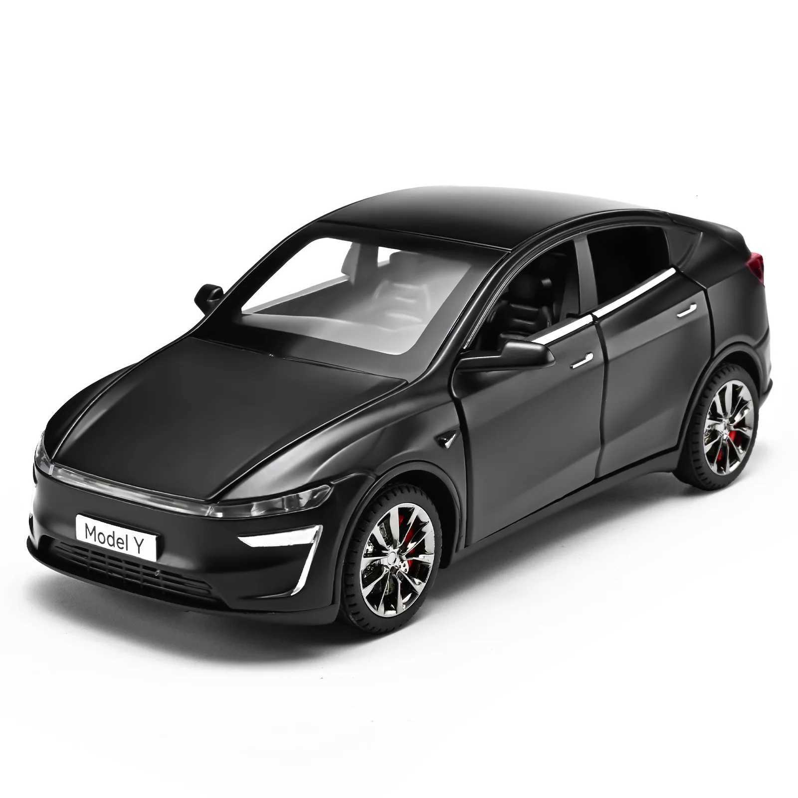 1 32 Tesla Model Y Alloy Car Model Sound and Light Effects Office Desktop Decompression Toy Collection Gift Y260316