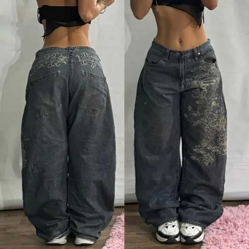 Y2K Fashion New Women Letter Print Baggy Jeans Streetwear Vintage Gothic Popular Casual Joker High Waist Wide Leg Pants ClothingT260317