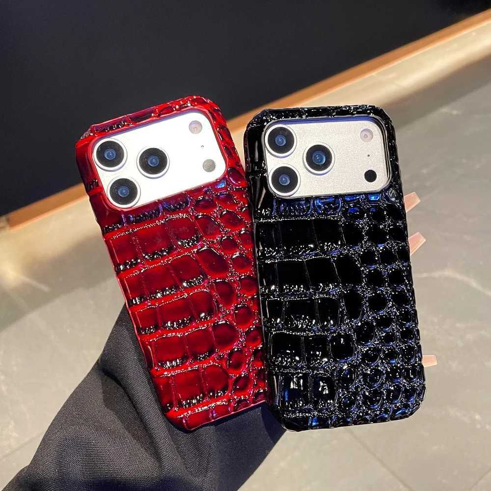 Luxury Advanced Glossy Crocodile Skin Pattern Phone Case For iPhone 17 16 15 14 Plus 13 12 11 Pro Max XS MAS XR Protect Cover C260314