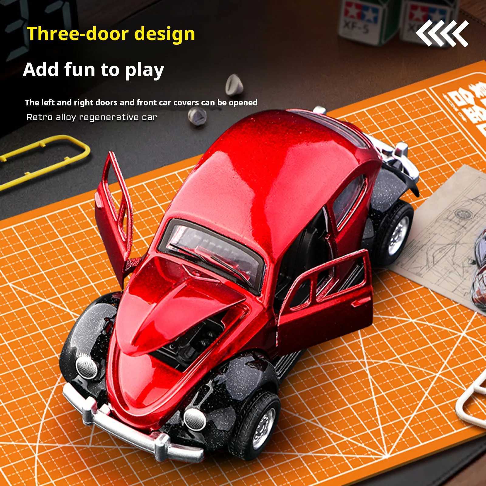 Retro Alloy Classic Car Model 132 Scale Pull Back Diecast Toys Vehicle Simulation car model Decor For Kids Boys Gifts D260317