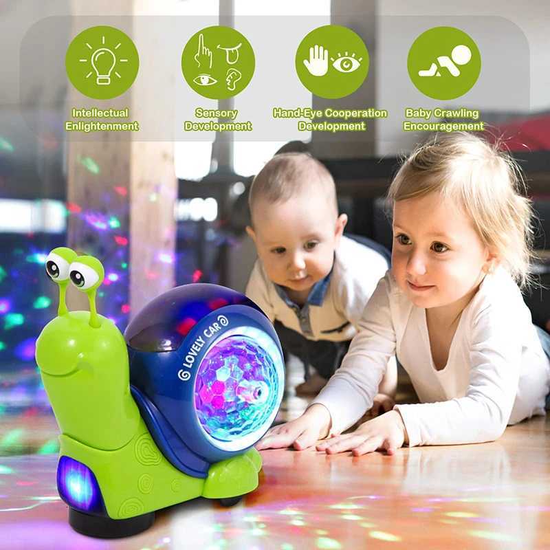 Crawling Crab Snail Baby Toy Walking Tummy Time Dancing Early Educational Interactive Musical Light Toys Toddler for Kids Gifts Y260316