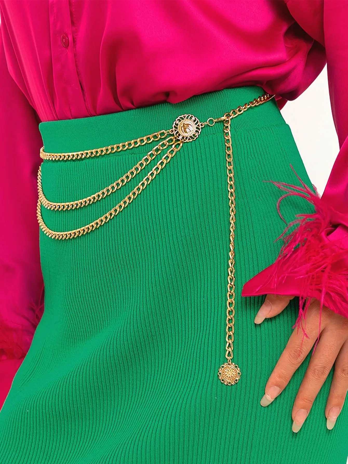 Fashion Adjustable Multi-Layer Waist Chain Floral Sunflower Belt for Women Halloween Party Wear H260316 - view 4