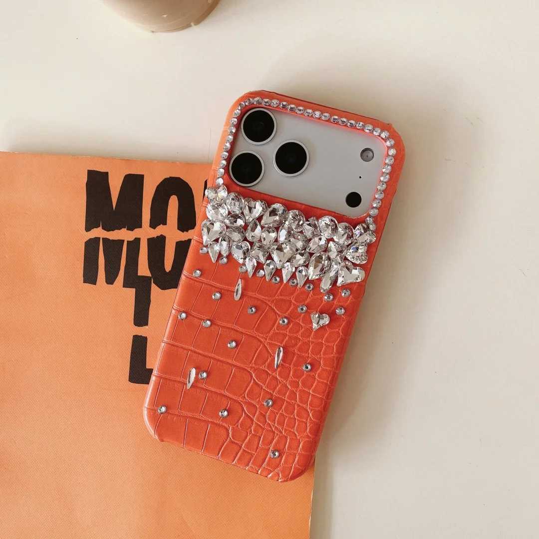 3D Crocodile Pattern Luxury Rhinestone Case for IPhone 17 Pro Max 15 14 13 12 11 16 Pro Max 17 air Diamond Cust PC Hard Cover C260314
