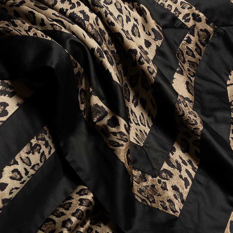 1000TC Egyptian Cotton Leopard Print Fashion Luxury Bedding Set Queen King Size Duvet Cover Flat/Fitted Bed Sheet Pillowcases D260317