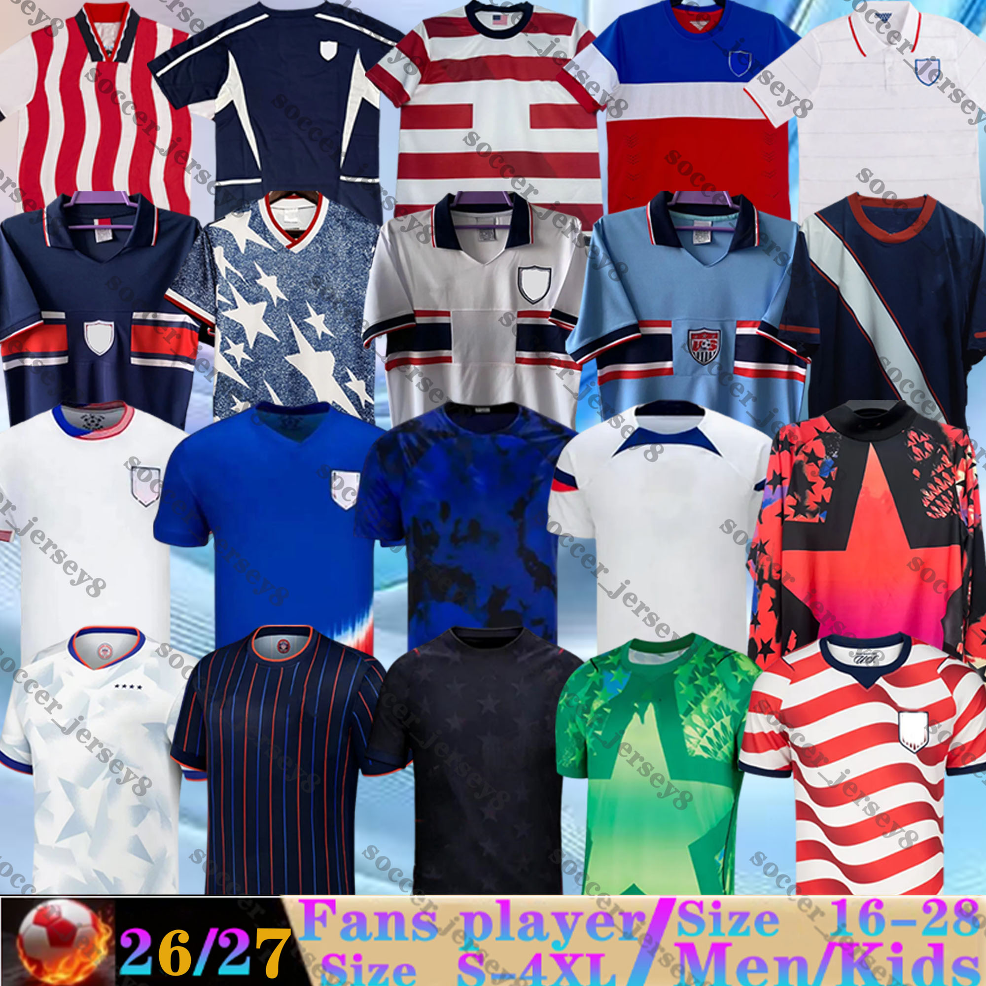 2026 2027 PULISIC MCKENNIE United States soccer Jersey ERTZ ALTIDORE PRESS WOOD MORGAN LLOYD America 25 26 27Football Shirts Camisetas USAS USMNT PLAYER Men kids Kit