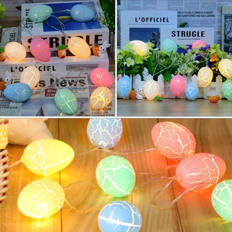 LED Easter Egg Shell Lamp - Easter Party DecorPlastic Art Light for Home FestivalCozy Glow Holiday DecorationRoom Decorations H260316