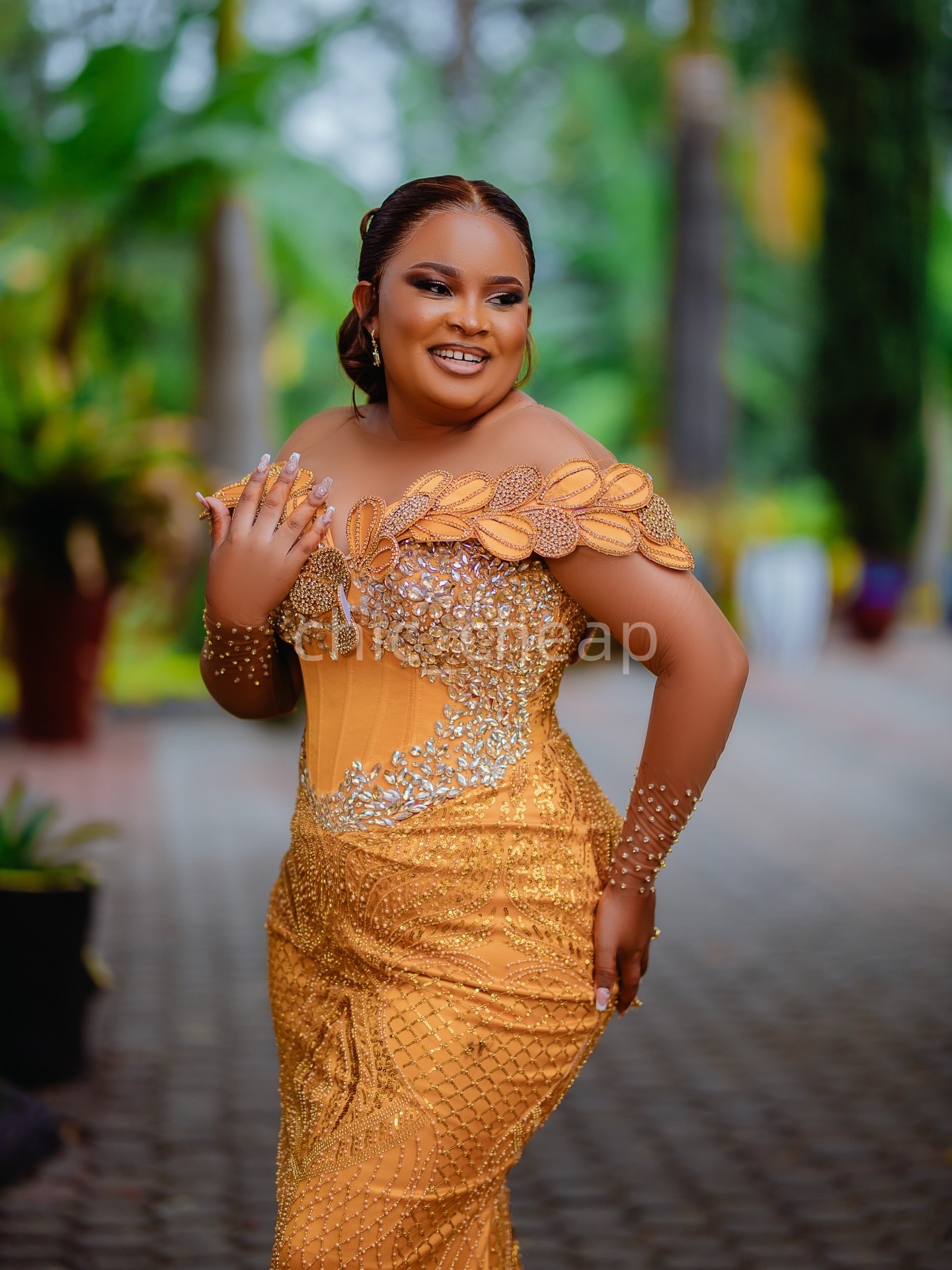 2K26 Gold Prom Dress 2026 Mermaid Prom Dress Florals Crystals Sheer Neck Sequined Evening Dresses Birthday Party Formal Receiption Gowns Dresses ZJ064