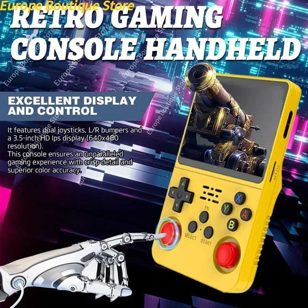 R36S Classic Retro Game Console with ARKOS System Video Games Single Card Portable Hand-held Gaming Console Kids Gift 35 InchT260316
