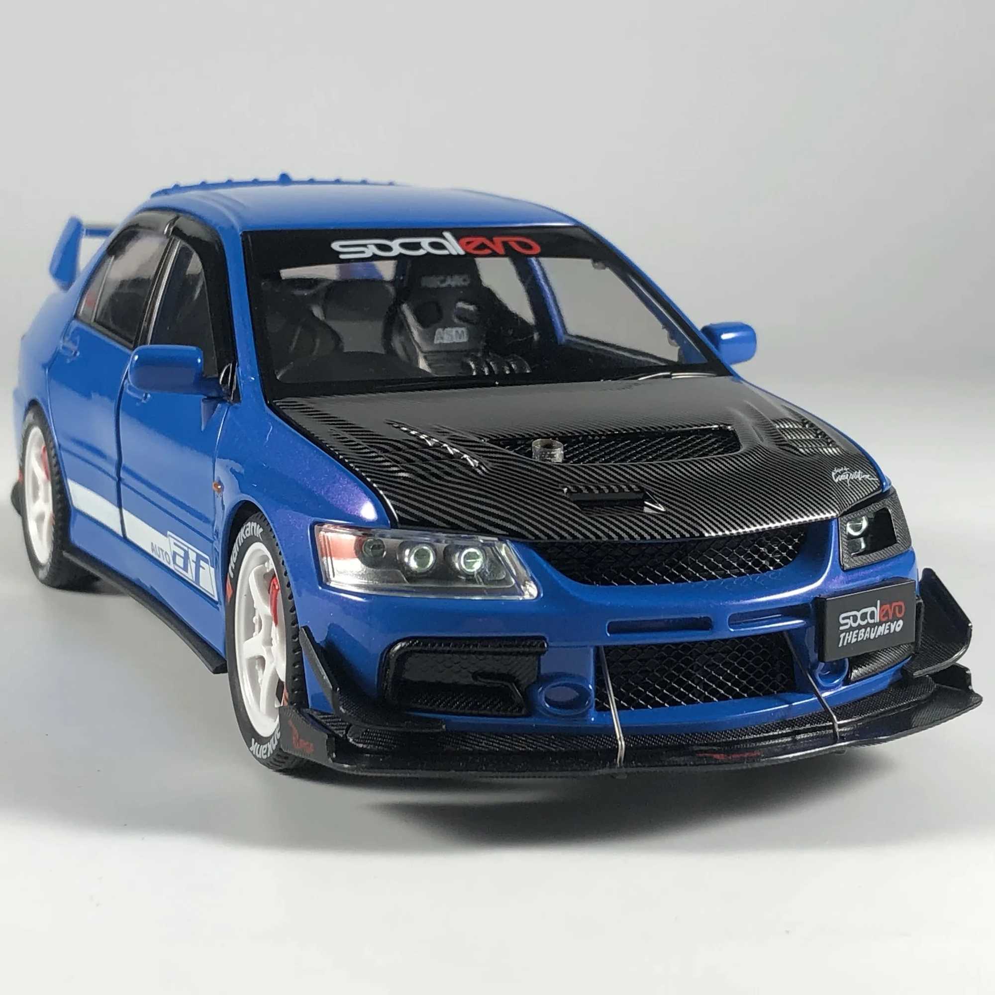 JDM 124 Mitsubish Lancer Evolution EVO9 Modified Version Alloy Metal Diecast Model Car Collectibles Hobby Display Ornaments Toy D260317
