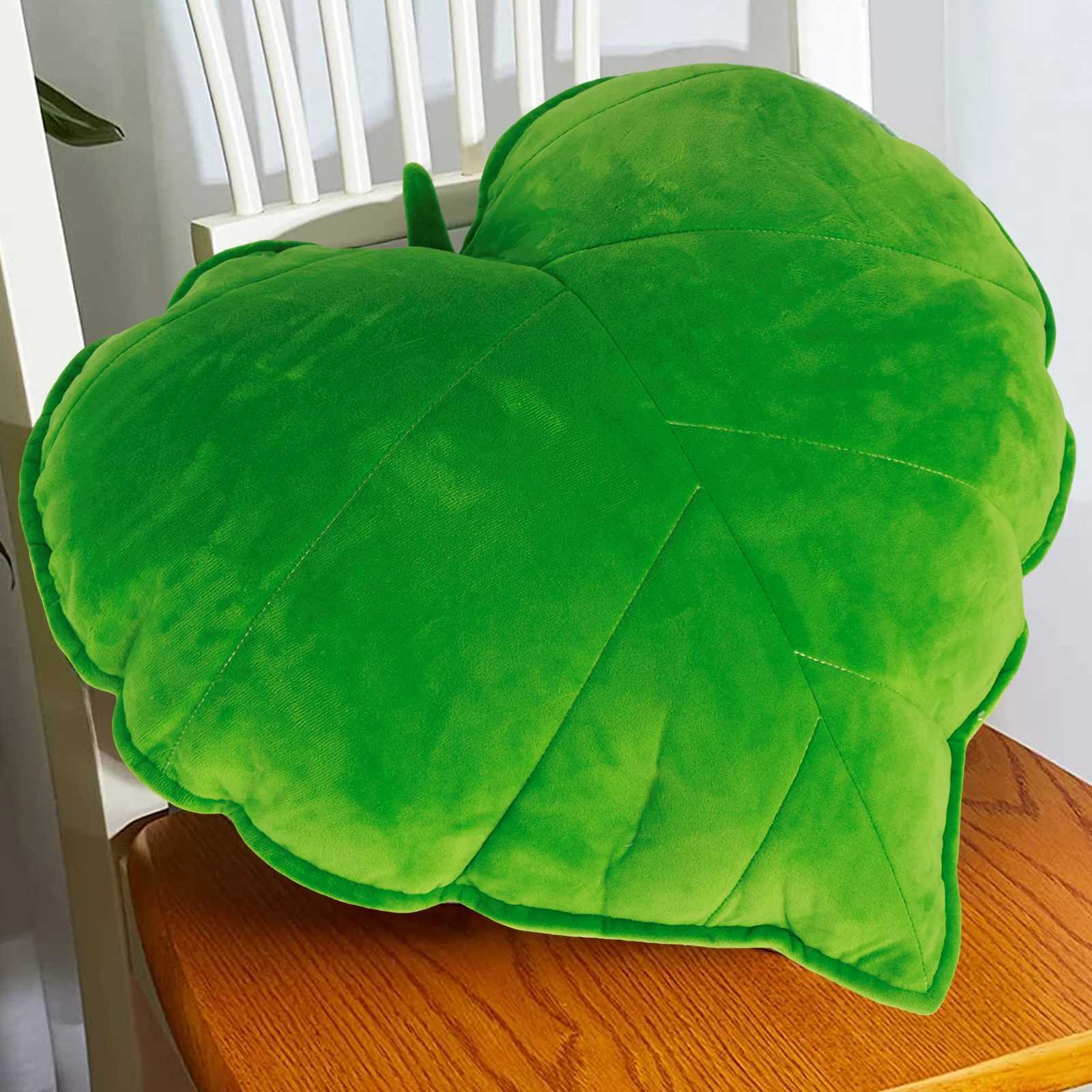 3D Leaf Throw Pillow Decorative Plant Pillow Soft Plush Leaf Shaped Cushion Novelty Plush Backrest Pillow Plant Sleeping Cushion D260317