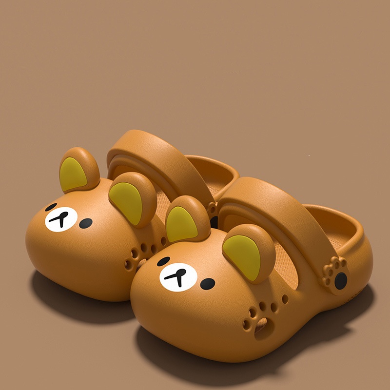 Toddler Sandals Cute Bear Clogs Non-Slip Kids Shoes Soft EVA Slippers Summer Beach Shoes Pool Shower Slippers Indoor Outdoor Slippers Girls Boys Kids 