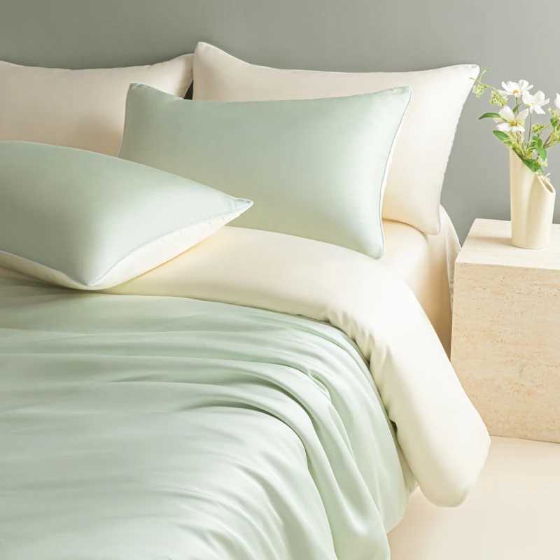 New Washed Ice Silk Bedding Set 4PCS Summer Cool Touch Rope Design Sheet Set Soft Breathable Hotel Luxury Twin/Full/Queen Size D260317