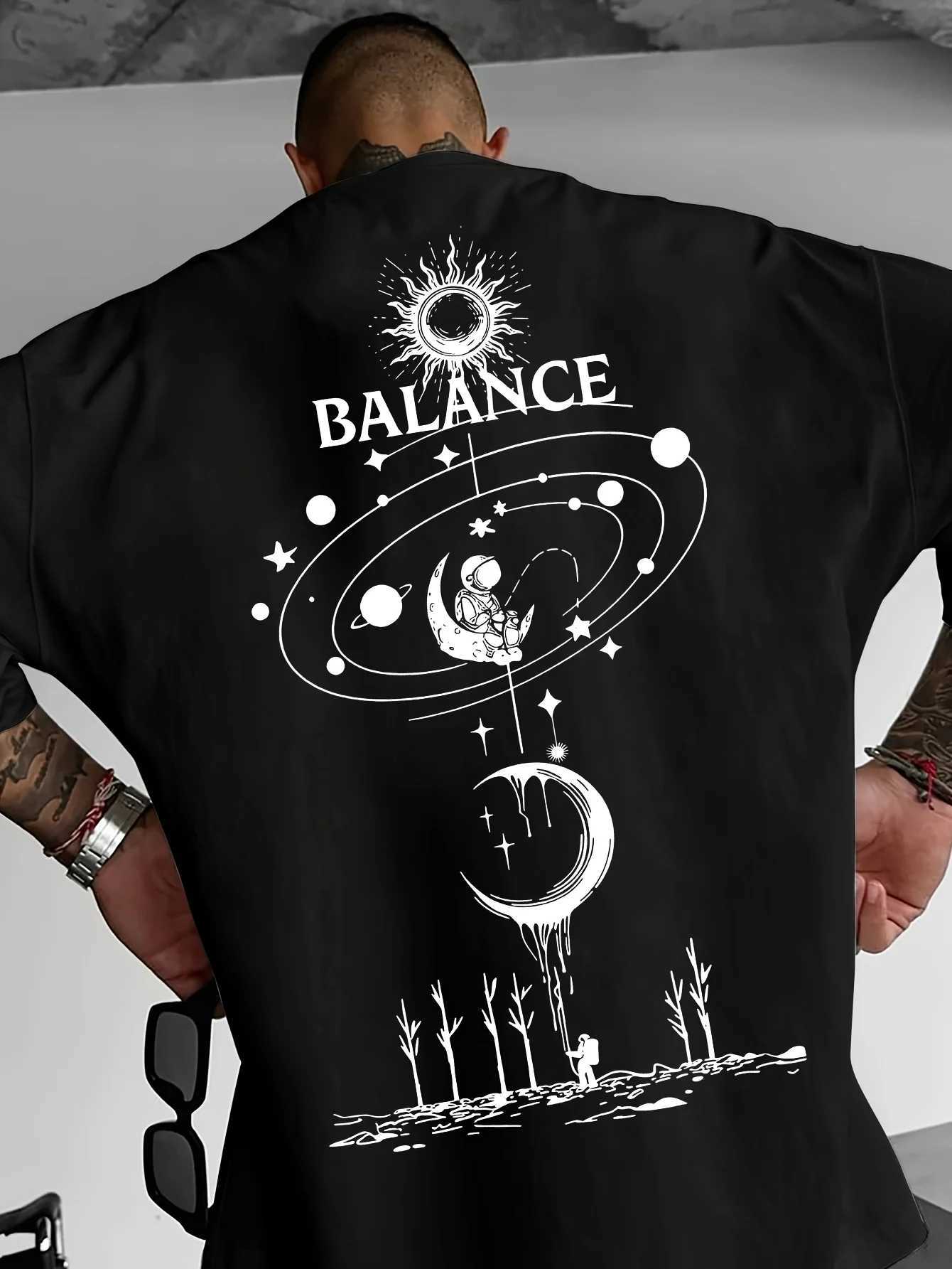 Summer Star Pattern Men Loose T-shirt Street Fashion Trend 100 Pure Cotton Soft Material Suitable Daily Casual Outdoor Wear M260317