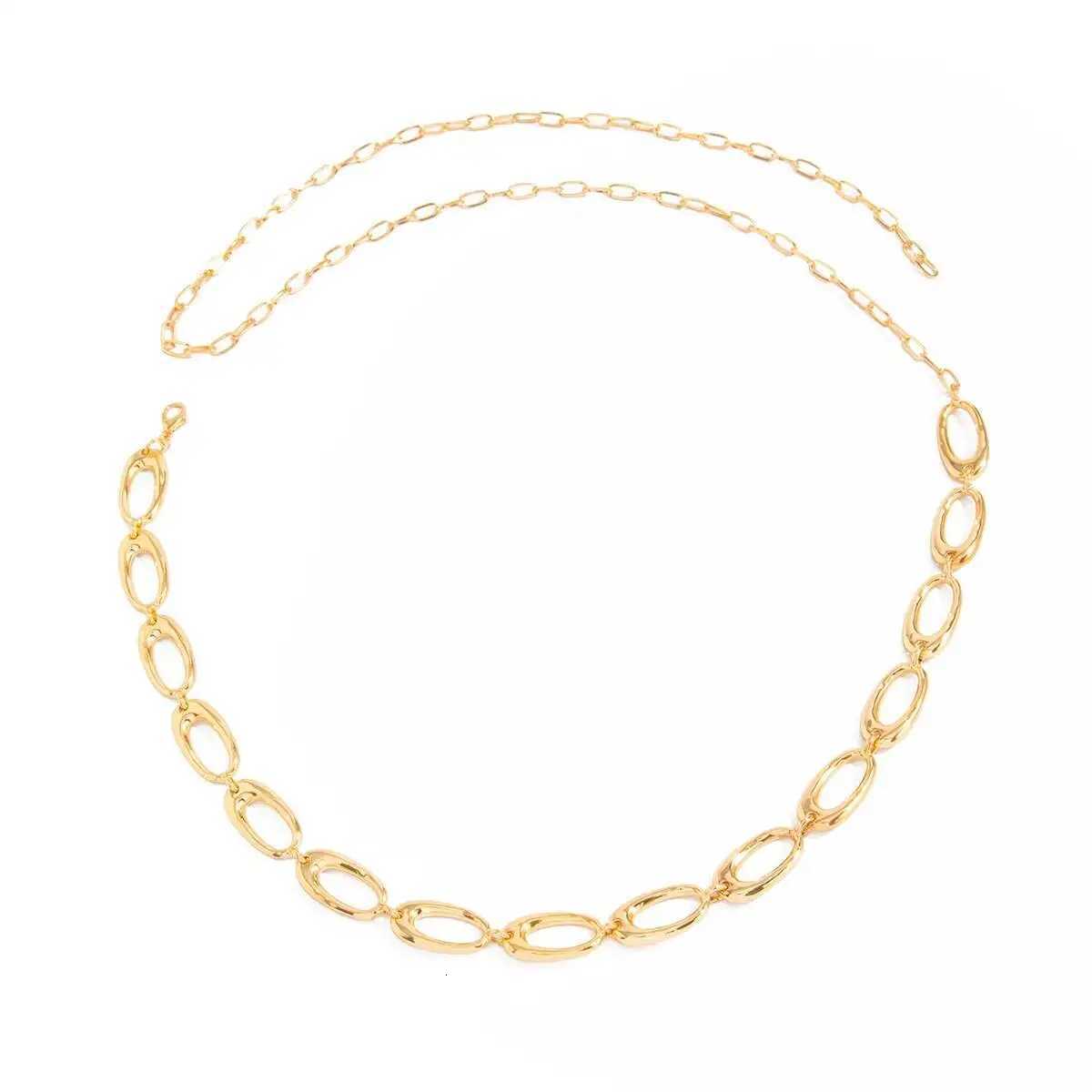Salircon Simple Punk Hollow Out Oval Waist Chain for Women Trendy Geometry Metal Chain Belt Belly Belt Body Party Jewelry 2026 H260316 - view 6