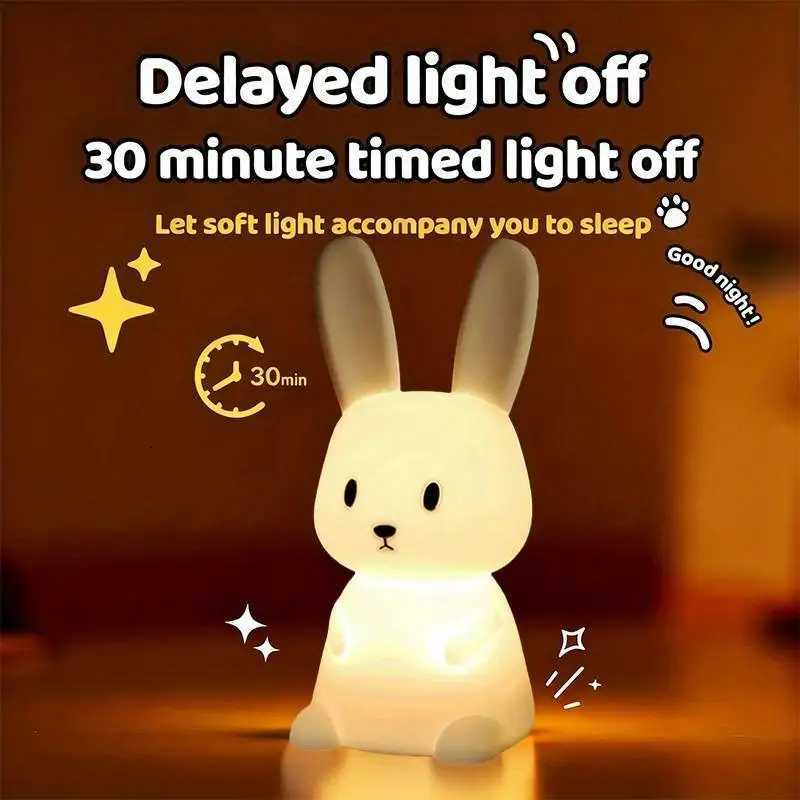 LED Night light Silicone Rabbit Touch Sensor lamp Cute Animal Light Bedroom Decor Gift for Kid Baby Child Table Lamp Home Decor H260316