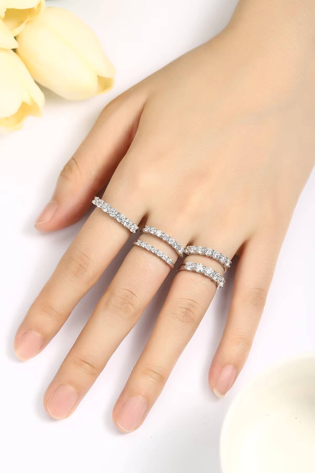 Classic 100ct Platinum 950 IGI Certified Lab Grown Diamond Wedding Engagement Party Ring Custom Round Shape