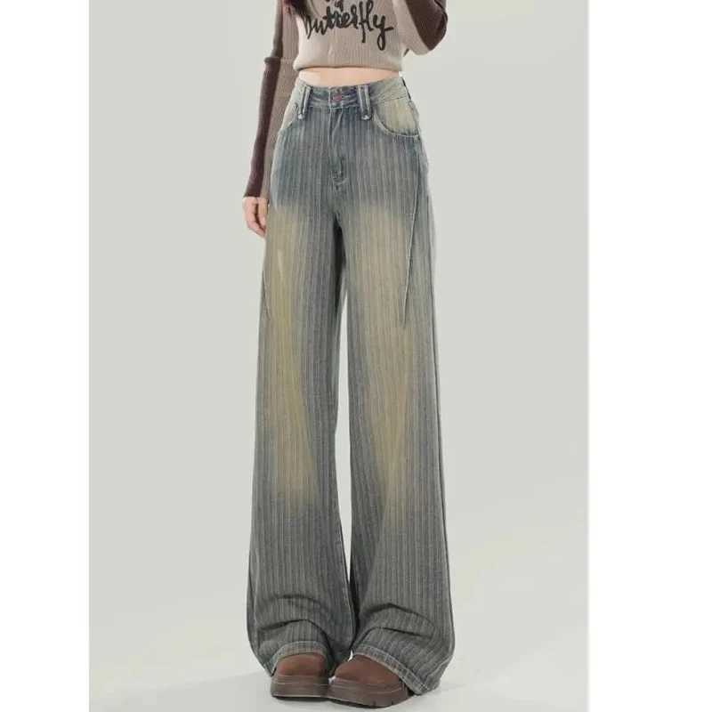 2025 Female Ins Retro High Waist Jeans Pants s Comfortable Denim Pants Women Casual Straight Leg Jeans Trousers M260317