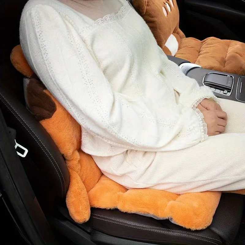 Integrated Cartoon Plush Comfortable Plush Car Seat Cushion for Thick and Warm Seat Cushions for Vehicles and Chairs D260317