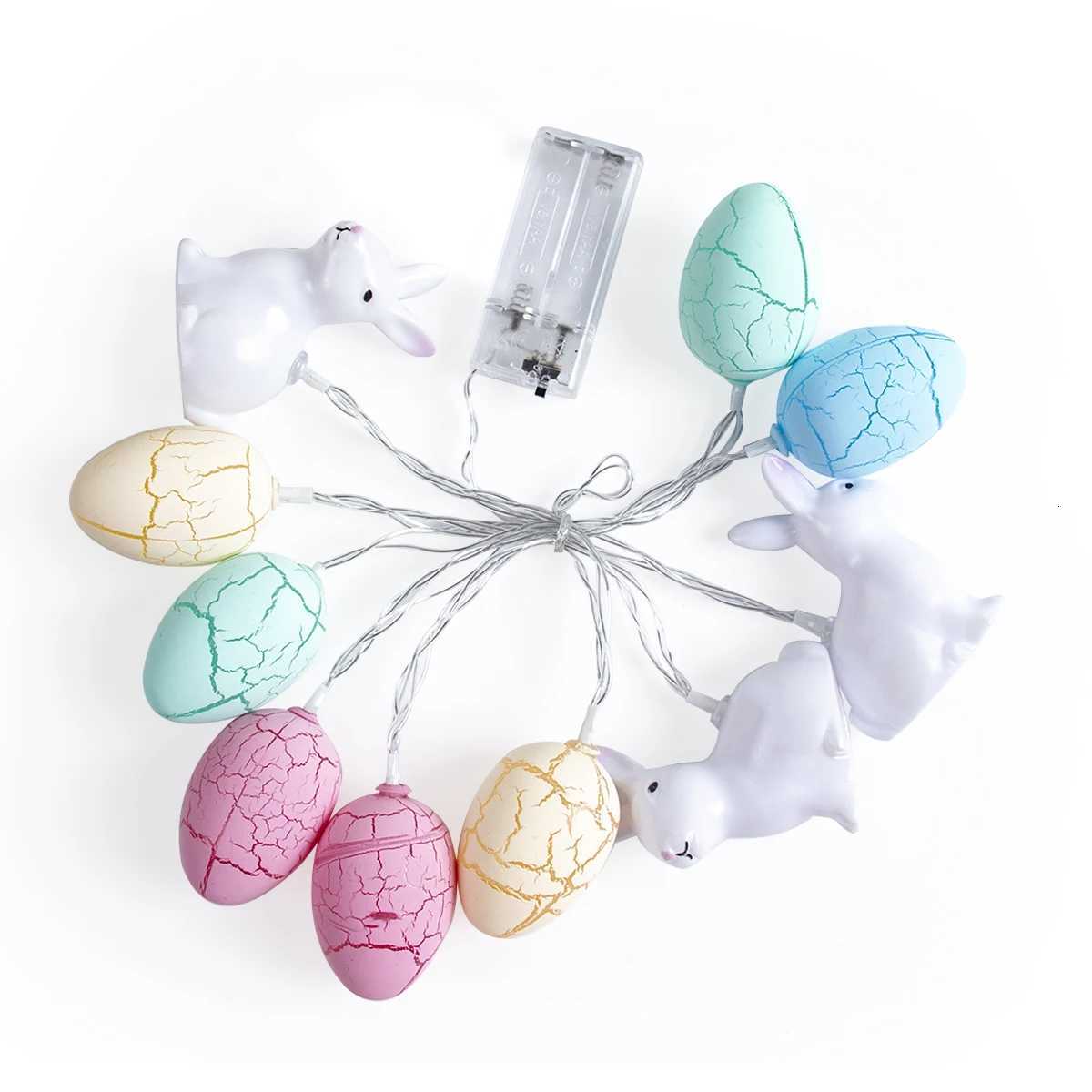 15m Easter LED Bunny String Lights for Home Decor Carrot Rabbit Chick Egg Fairy Light Garland Ornament Happy Easter Party Gifts H260316