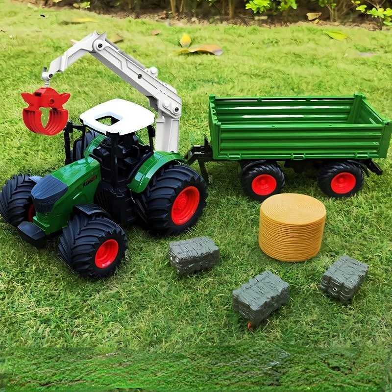 Farm Tractor Inertia Toy Car Model Transport Trailer Engineering Vehicle D260317