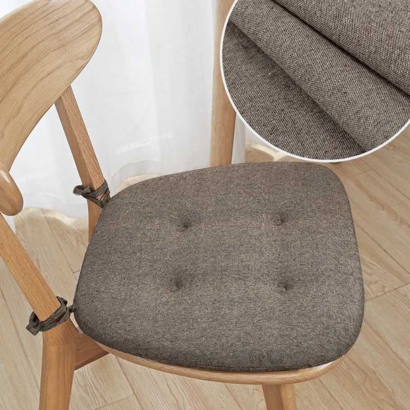 Universal Dining Chair Cushion Thickened Keep Warm Cotton Linen Seat Pad Horseshoe Shape Breathable All Season Home Use Cushion D260317