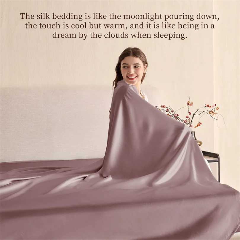 1pc Mulberry Silk Flat Bed Sheet Ultra Soft Comfortable Bedsheet Luxury Smooth Top Sheets Bed Linen 160/200/245/270cm Bed Cover D260317