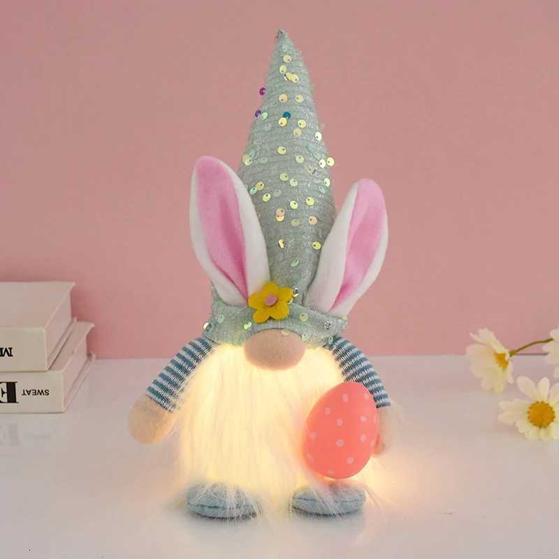 Easter LED Glowing Faceless Gnome Doll Cute Rabbit Ornament Kids Gift Favors 2025 Spring Easter Decoration for Home Party Supply H2603161