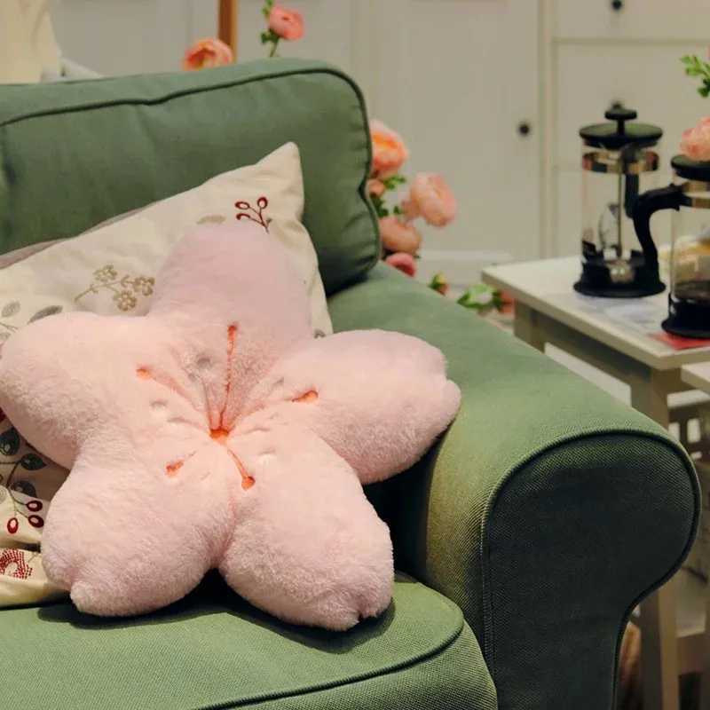 Pink cherry blossom petal cushion Bedroom and living room decor bay window floor seat plush cherry blossom pad D260317