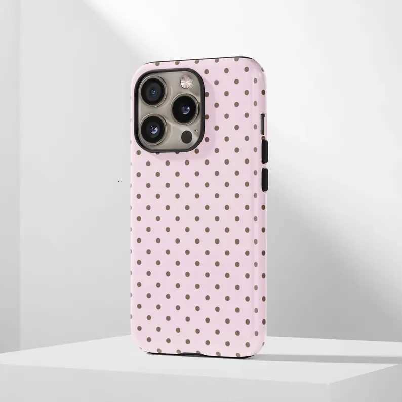 Cute Polka Dots Phone Case for IPhone 17 16e 16 15 14 13 12 11 X XS XR XSMAX 7 8 Air Pro Max Plus Luxury Double-layer Cover C260314