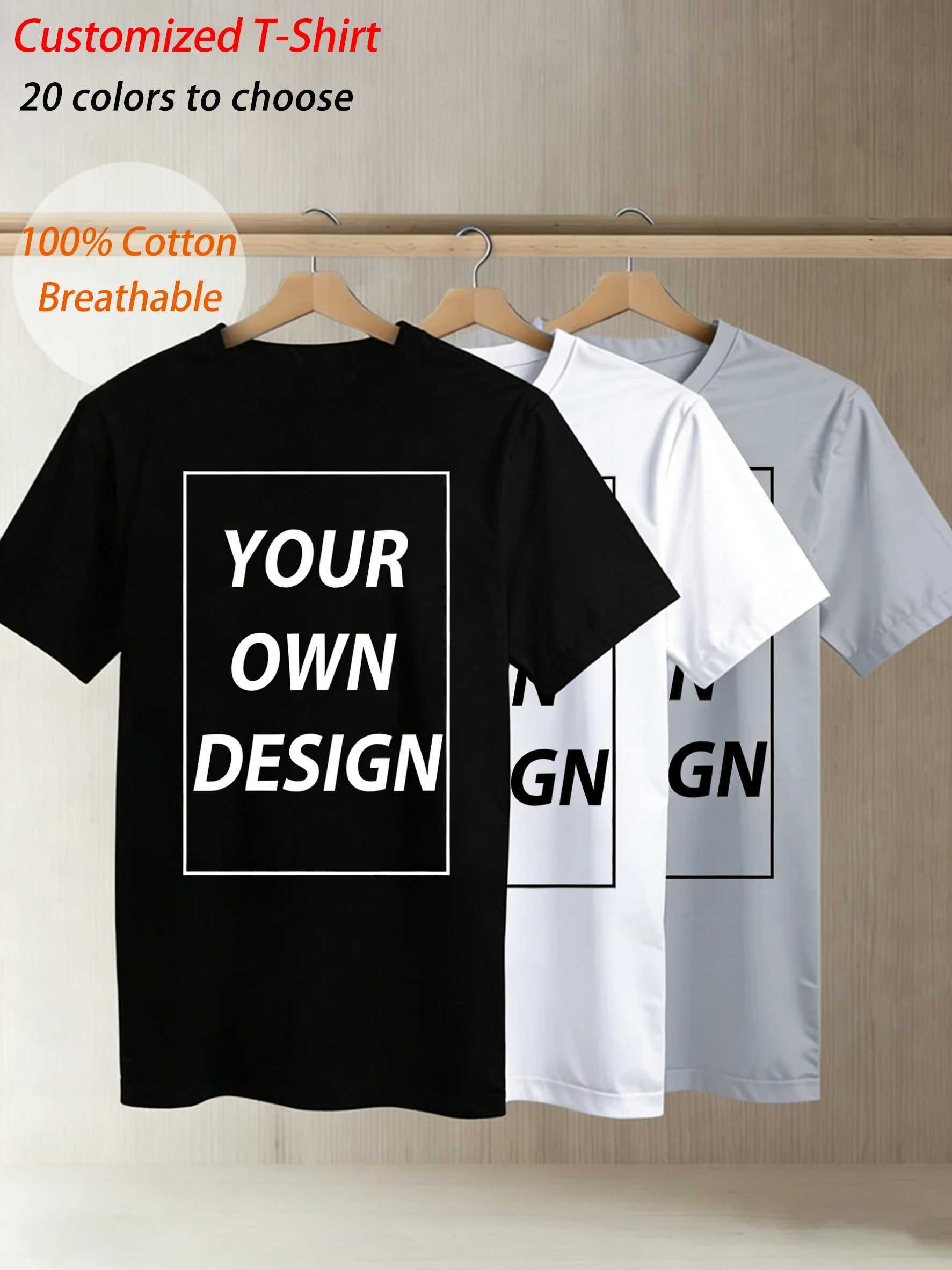 Man Woman Customized Picture T-Shirt Summer Cotton Short Sleeve Comfy Soft Tee Top Simple Cool Streetwear Fashion Casual Clothes M260317