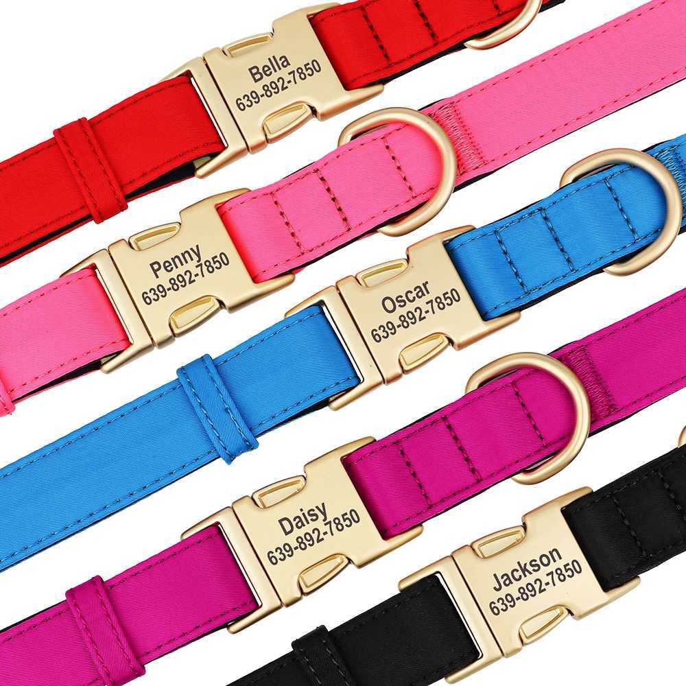 Custom Dog Collar Waterproof Nylon Puppy Dog Collars Personalized Pet ID Name Plate Necklace for Small Medium Dogs Chihuahua PugT260314