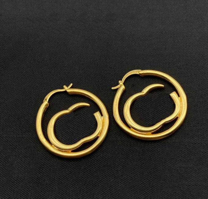 Charm 18k gold silver big hoop Earrings luxury brand letter designer double letter Ear studs ring for Lady long tassel earrings Fashion wedding party Jewelry Earring