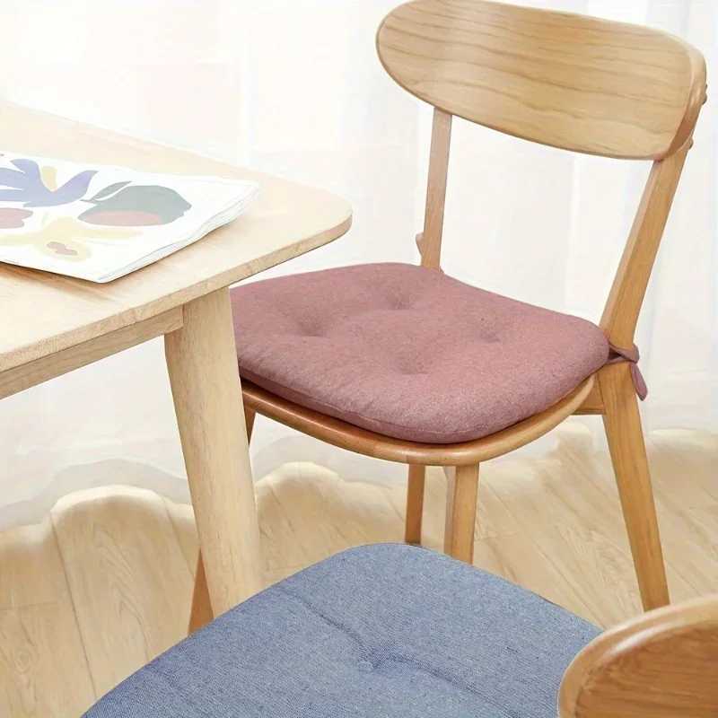 Universal Dining Chair Cushion Thickened Keep Warm Cotton Linen Seat Pad Horseshoe Shape Breathable All Season Home Use Cushion D260317