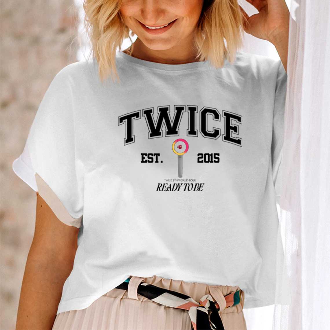 Twice Ready To Be T-Shirt Twice World Tour Womens Fashion Tee Twice Kpop Shirt Twice Jihyo Nayeon Momo Sana Mina Tzuyu Kpop Tee M260317