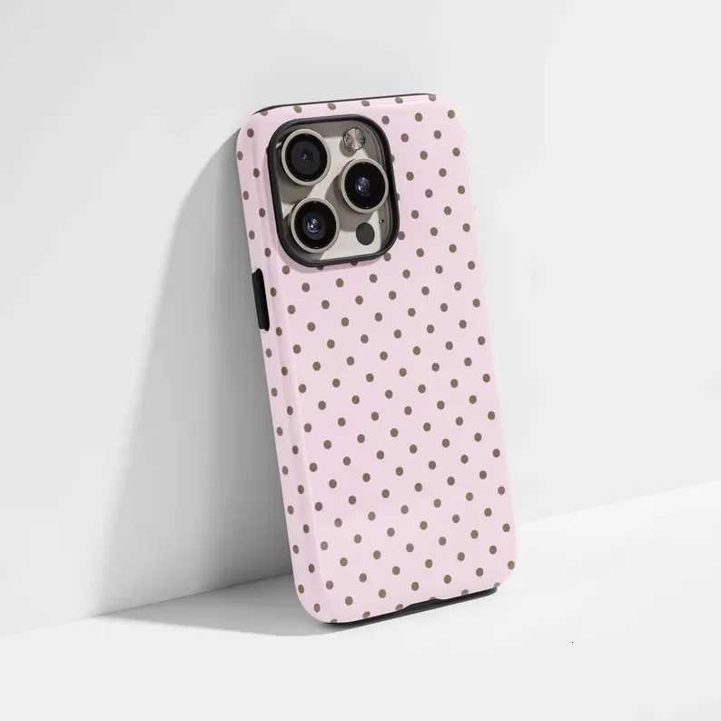 Cute Polka Dots Phone Case for IPhone 17 16e 16 15 14 13 12 11 X XS XR XSMAX 7 8 Air Pro Max Plus Luxury Double-layer Cover C260314