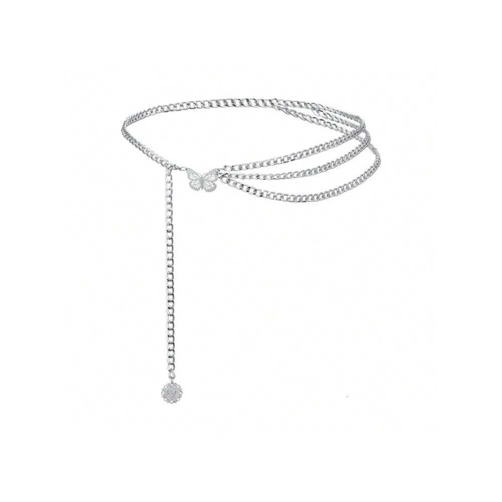 Waist Chain With Sunflower Butterfly Belly Chains Belt Plus Size Long Multi-Layered Chain Belt For Dress Decor Jeans Pants H260316 - view 7