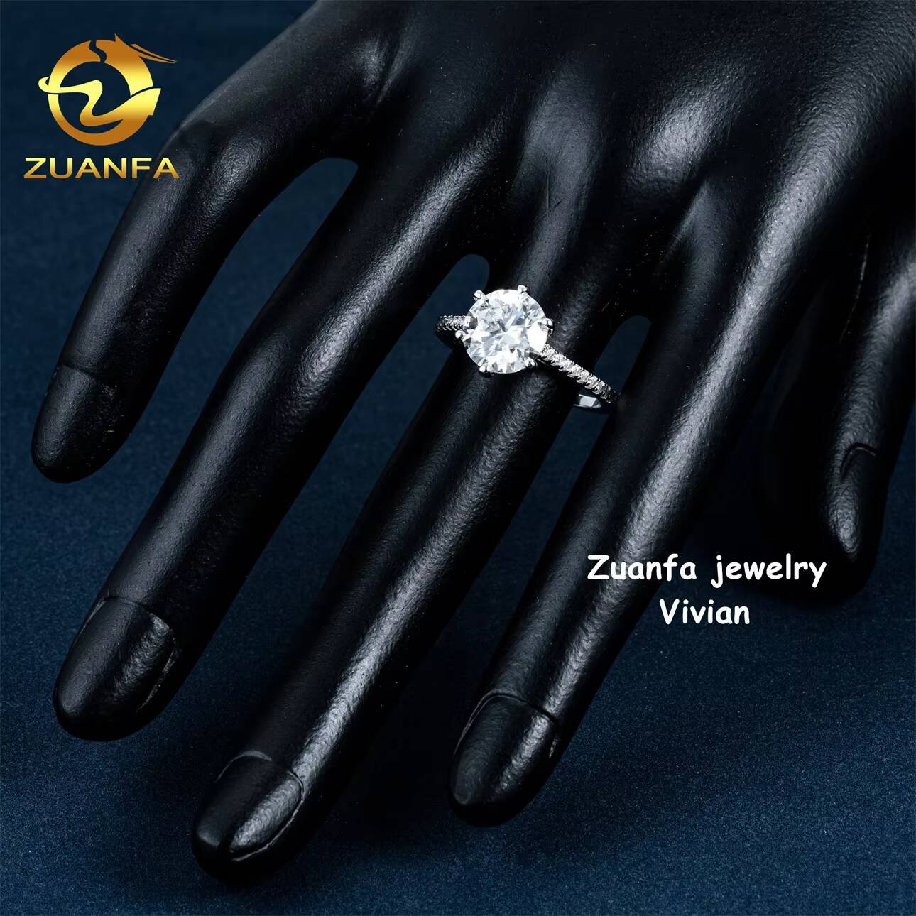 GRA Certificetation Iced Out Fine Jewelry Buss Down VVS Moissanite Diamond Luxury Sterling Silver 925 Women Wedding Rings