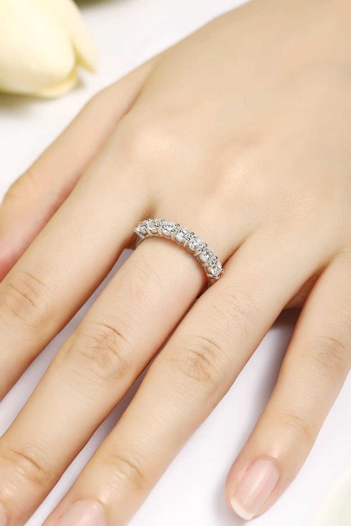 Classic 100ct Platinum 950 IGI Certified Lab Grown Diamond Wedding Engagement Party Ring Custom Round Shape