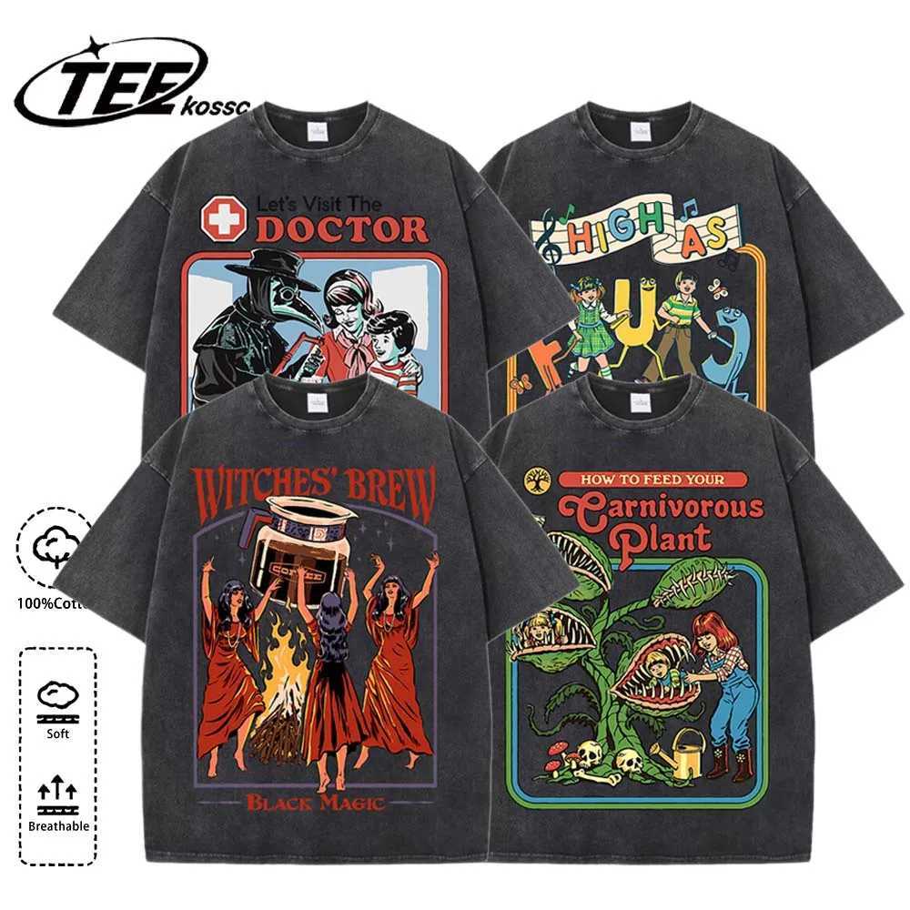 The Treating Doctor Design Washed T-Shirt Mens Summer Hot Sale Tee Shirts Cotton Comfortable Top Unisex Multicolor Soft Clothes M260317