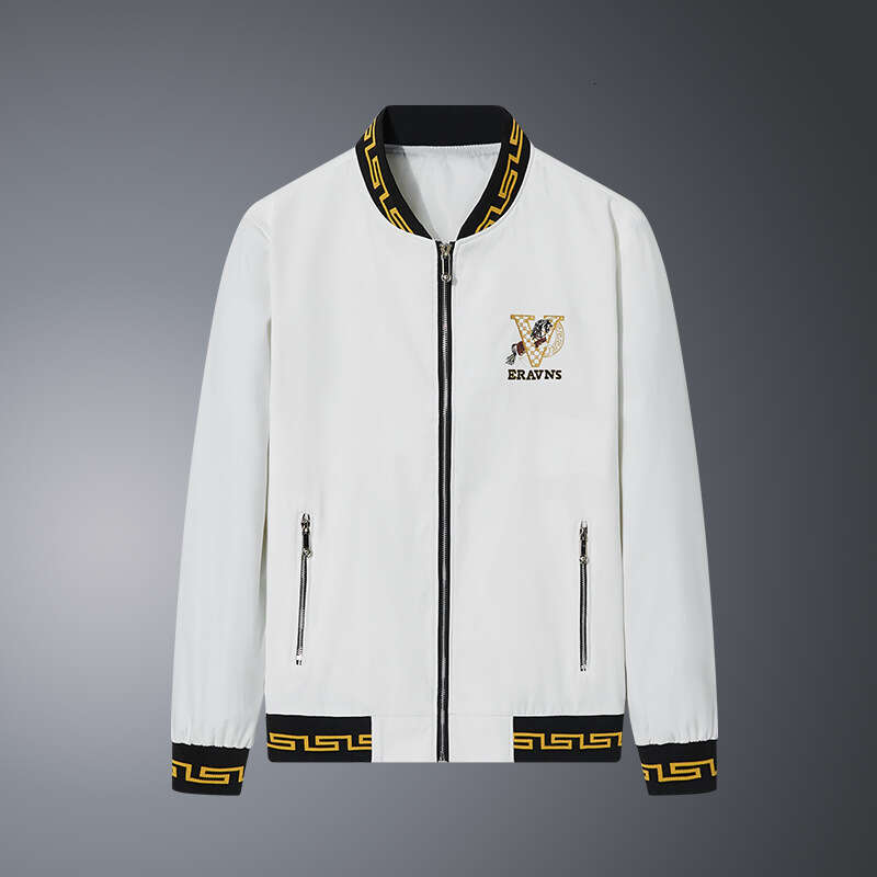 Embroidered Jacket For Men, New Trendy Heavy-Duty European Style Fashion Baseball Jacket, Men's Coat