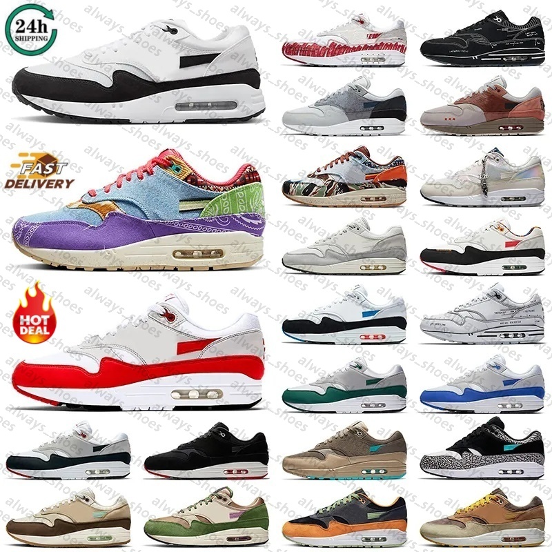 87 Running Shoes 1 Patta Waves Blueprint Wabi Sabi Monarch Noise Aqua Maroon 87s Baroque Brown Saturn Gold Cave Stone 1s Sports Sneakers men women size 36-47 A17