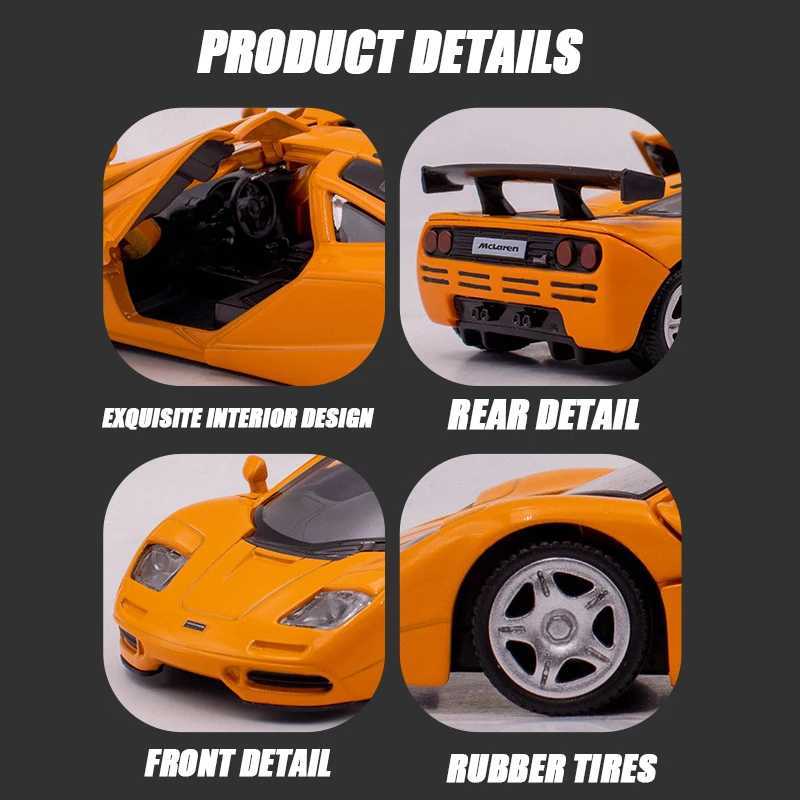 136 McLaren F1 1993 Alloy Racing Sportscar Model Miniature Diecast Toy Simulated Collect Kid Birthday Gift accurate reduction D260317