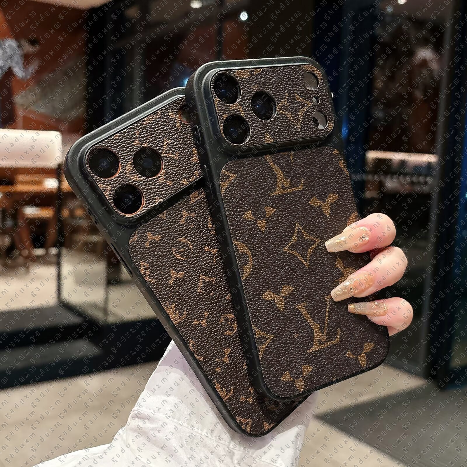 Case for iPhone 17 Pro Max with Card Holder 17 16 15 14 Plus 13 Pro Leather Designer Phone Case Card Slot Luxury iPhone Case Slim Premium Leather Men Women Phone Cover